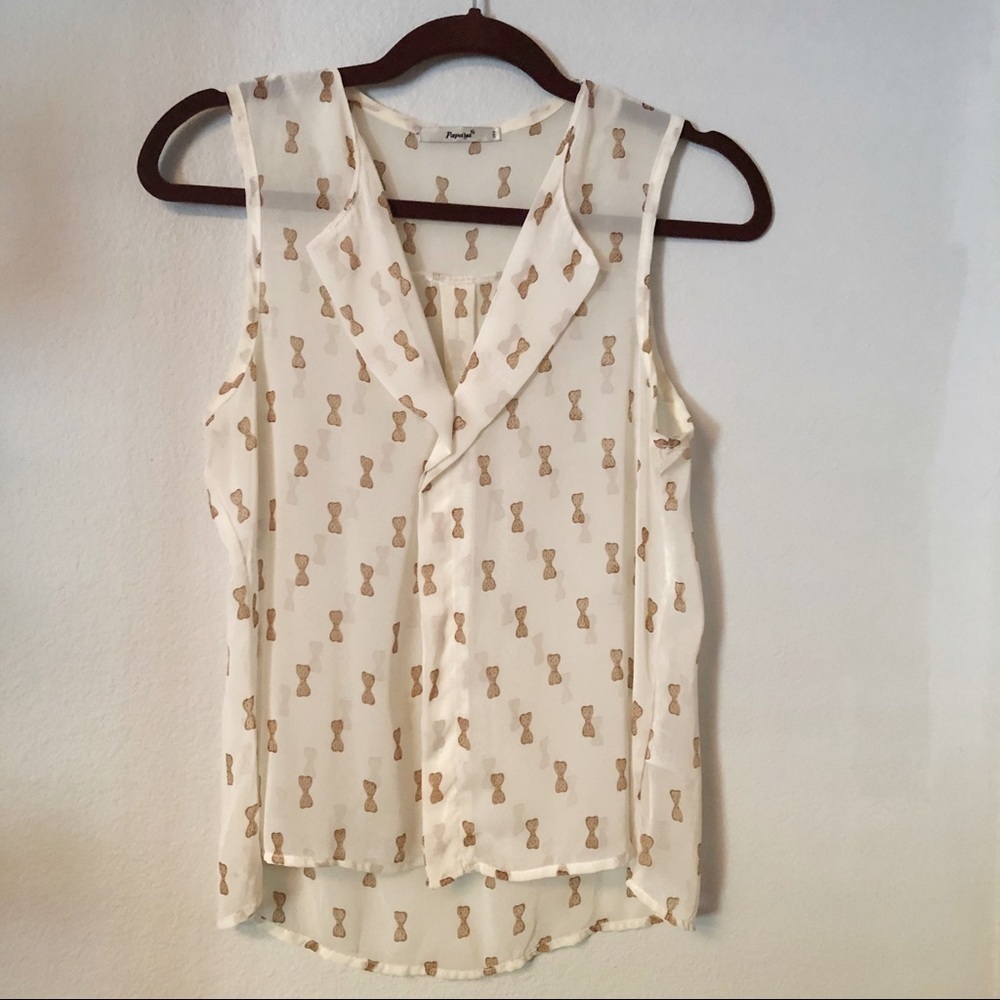 Papaya Sheer Sleeveless Blouse Top